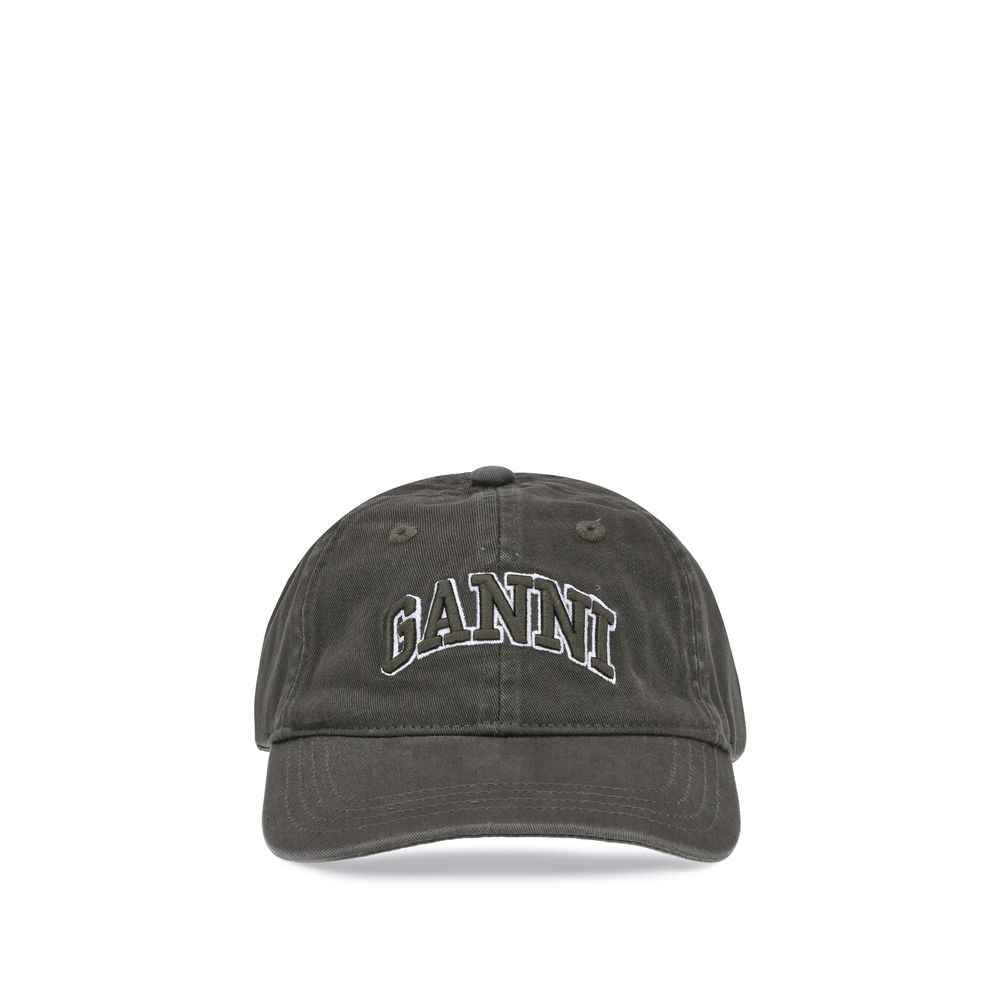 Ganni Green Cotton Cap (Baseball Hat)