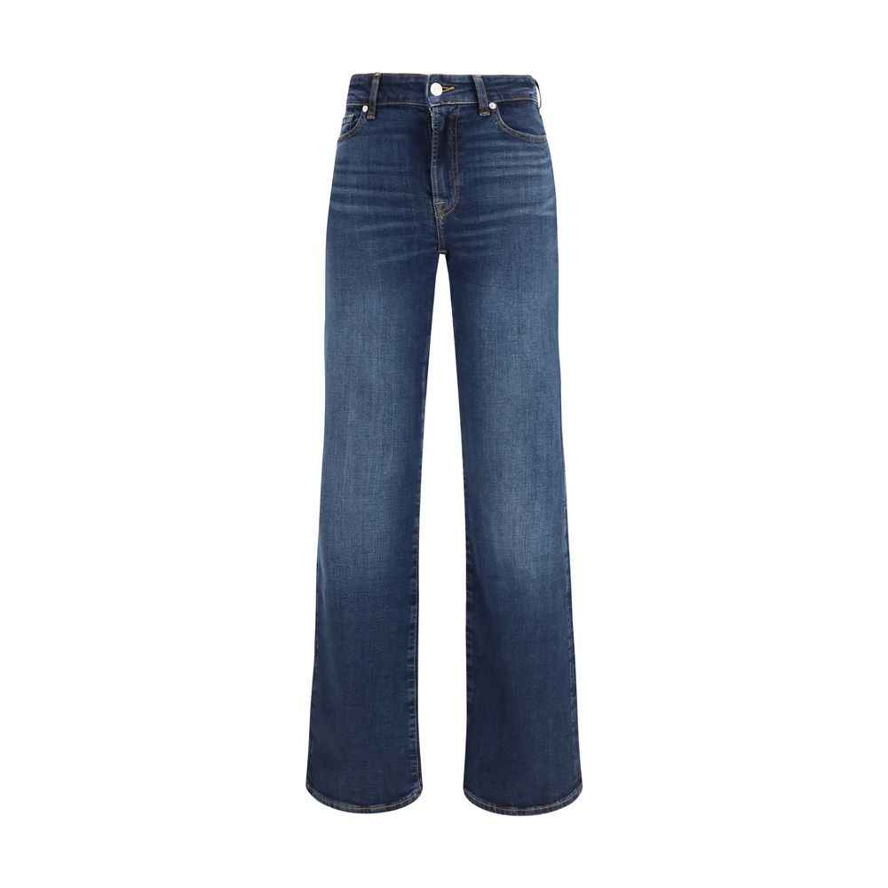 7FOR Blue Cotton Bootcut Jeans
