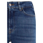 7FOR Blue Cotton Bootcut Jeans