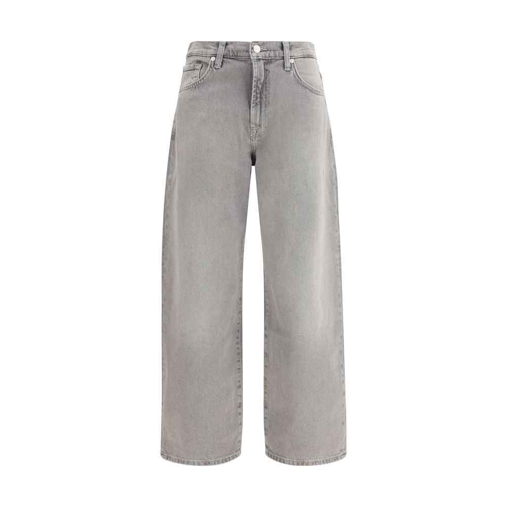 7FOR Gray Cotton Relaxed Fit Jeans