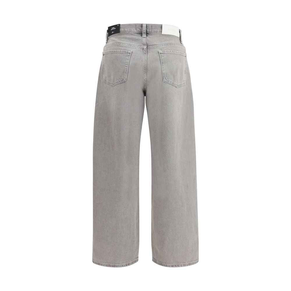 7FOR Gray Cotton Relaxed Fit Jeans