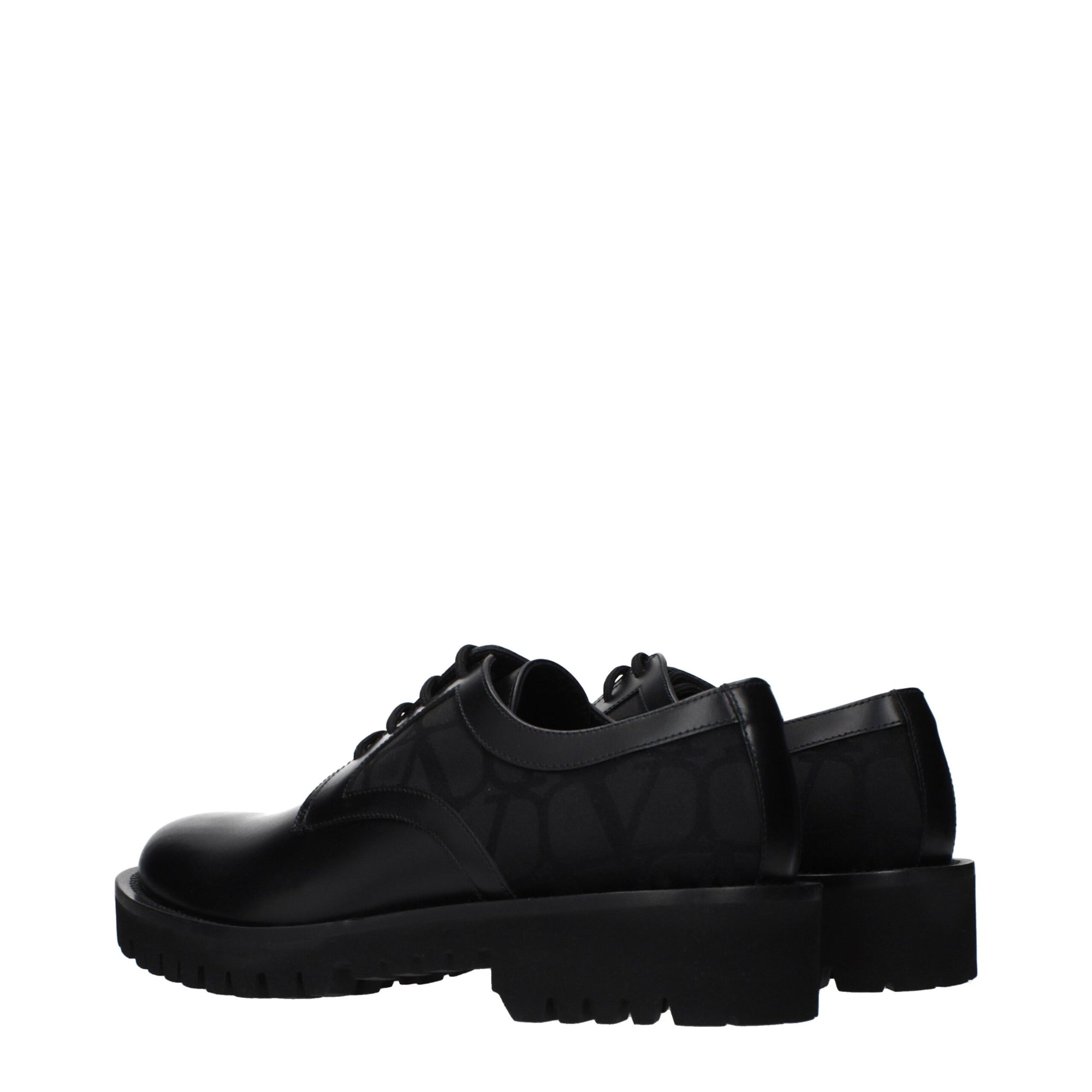 Valentino Garavani Black Leather Oxfords And Derbies