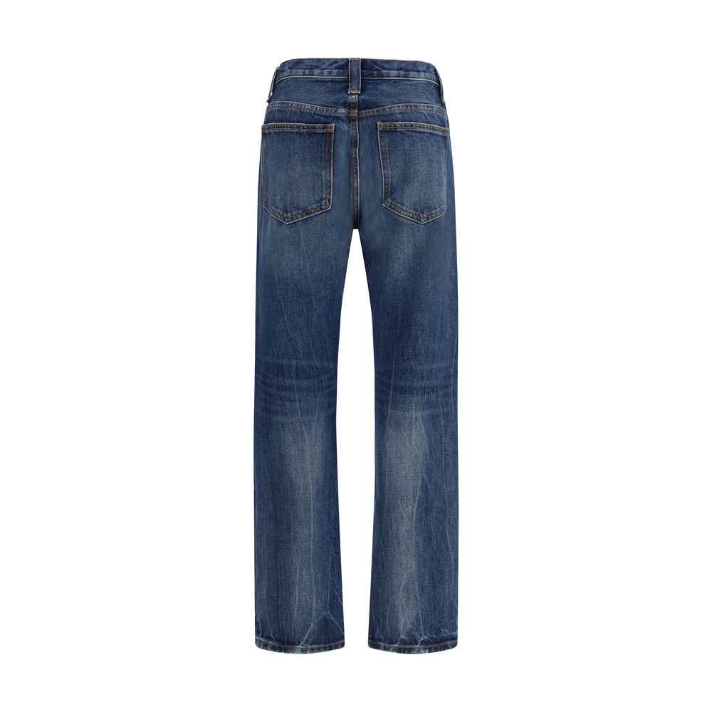 Khaite Blue Cotton High-Waisted Jean