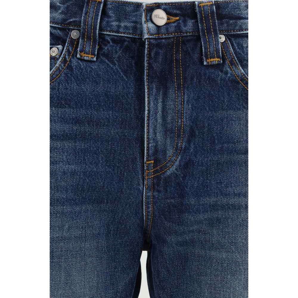 Khaite Blue Cotton High-Waisted Jean