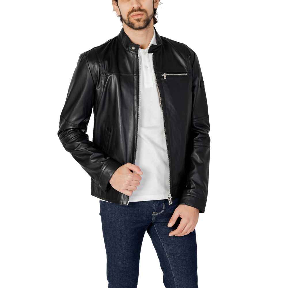 Peuterey Black Lamb Leather Leather Jacket