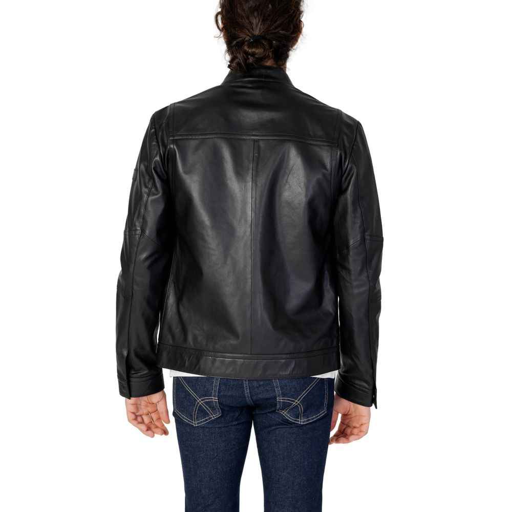 Peuterey Black Lamb Leather Leather Jacket