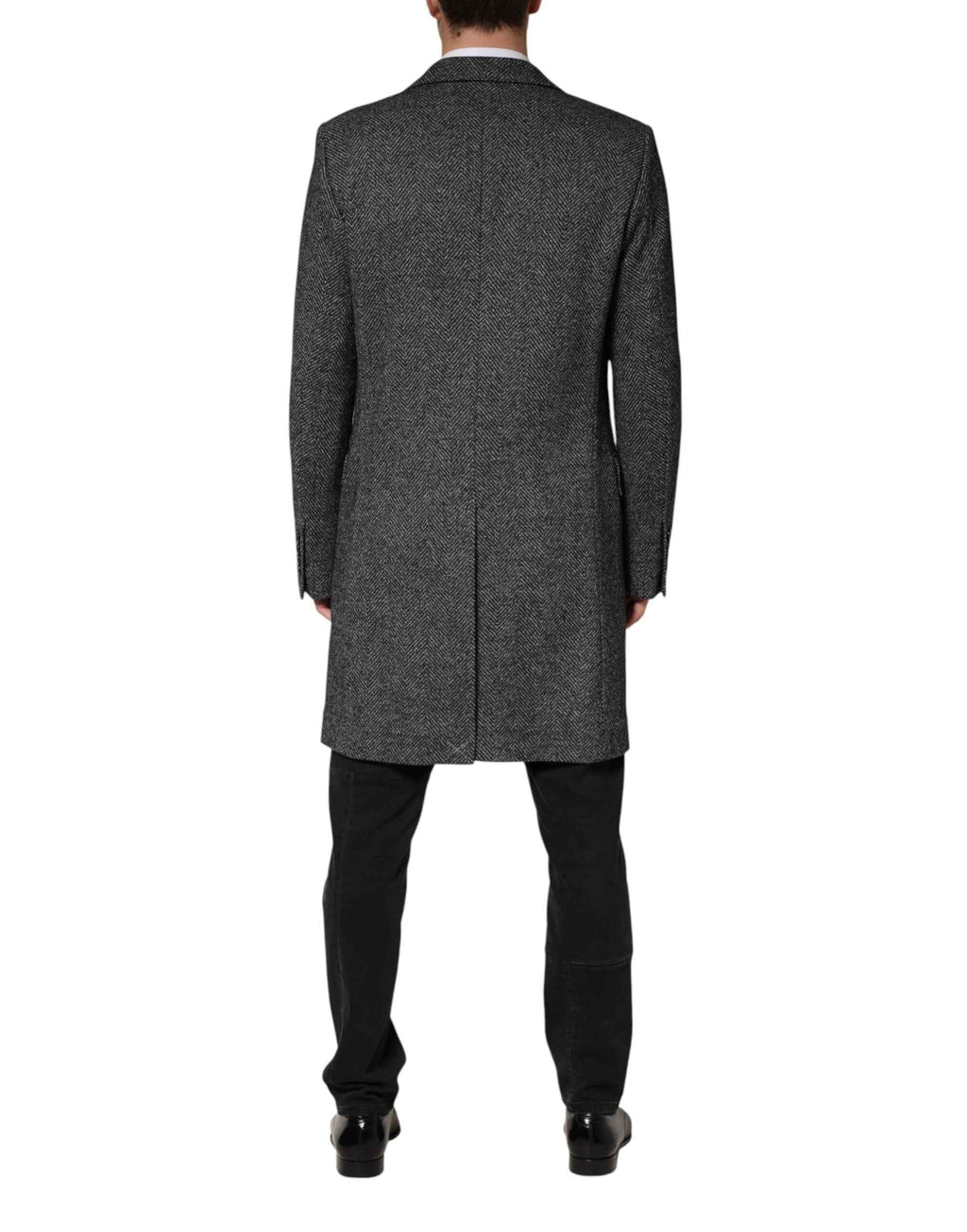 Dolce & Gabbana Gray Wool Blend Long Trench Coat Men Jacket