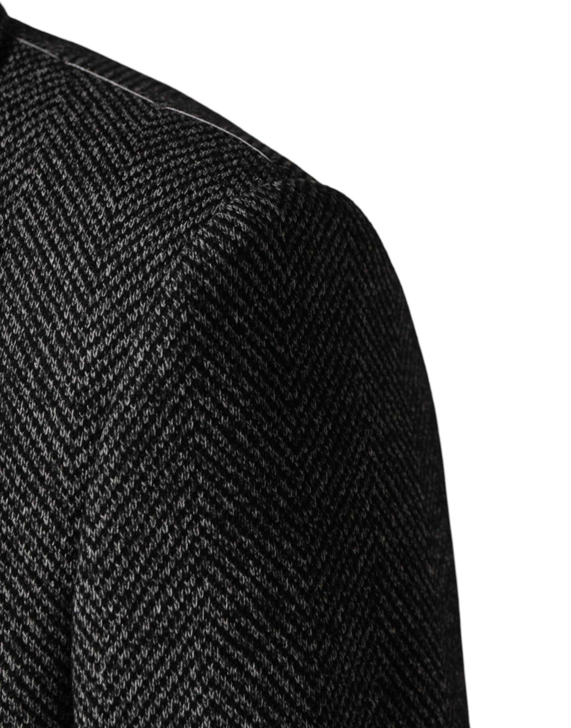 Dolce & Gabbana Gray Wool Blend Long Trench Coat Men Jacket