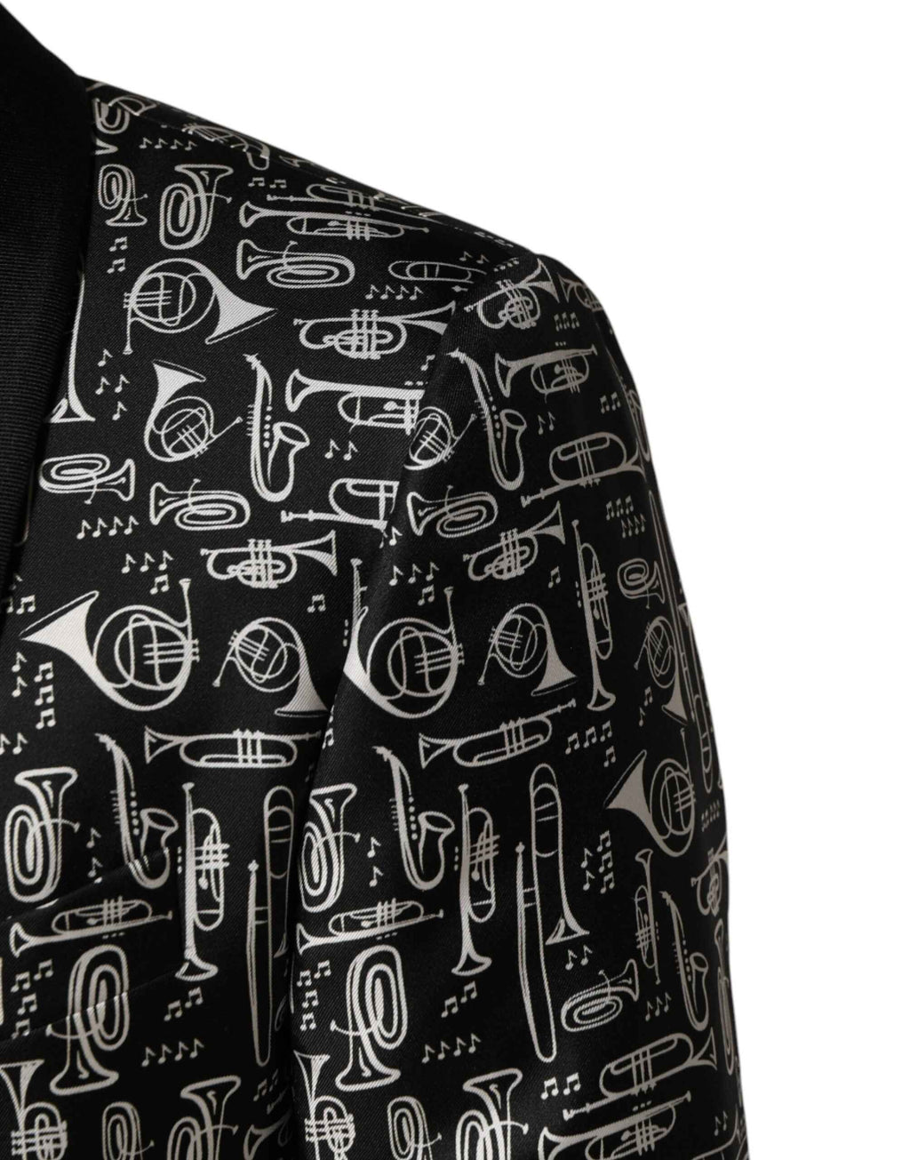 Dolce & Gabbana Black Jazz Club Silk Single Breasted Blazer
