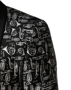 Dolce & Gabbana Black Jazz Club Silk Single Breasted Blazer