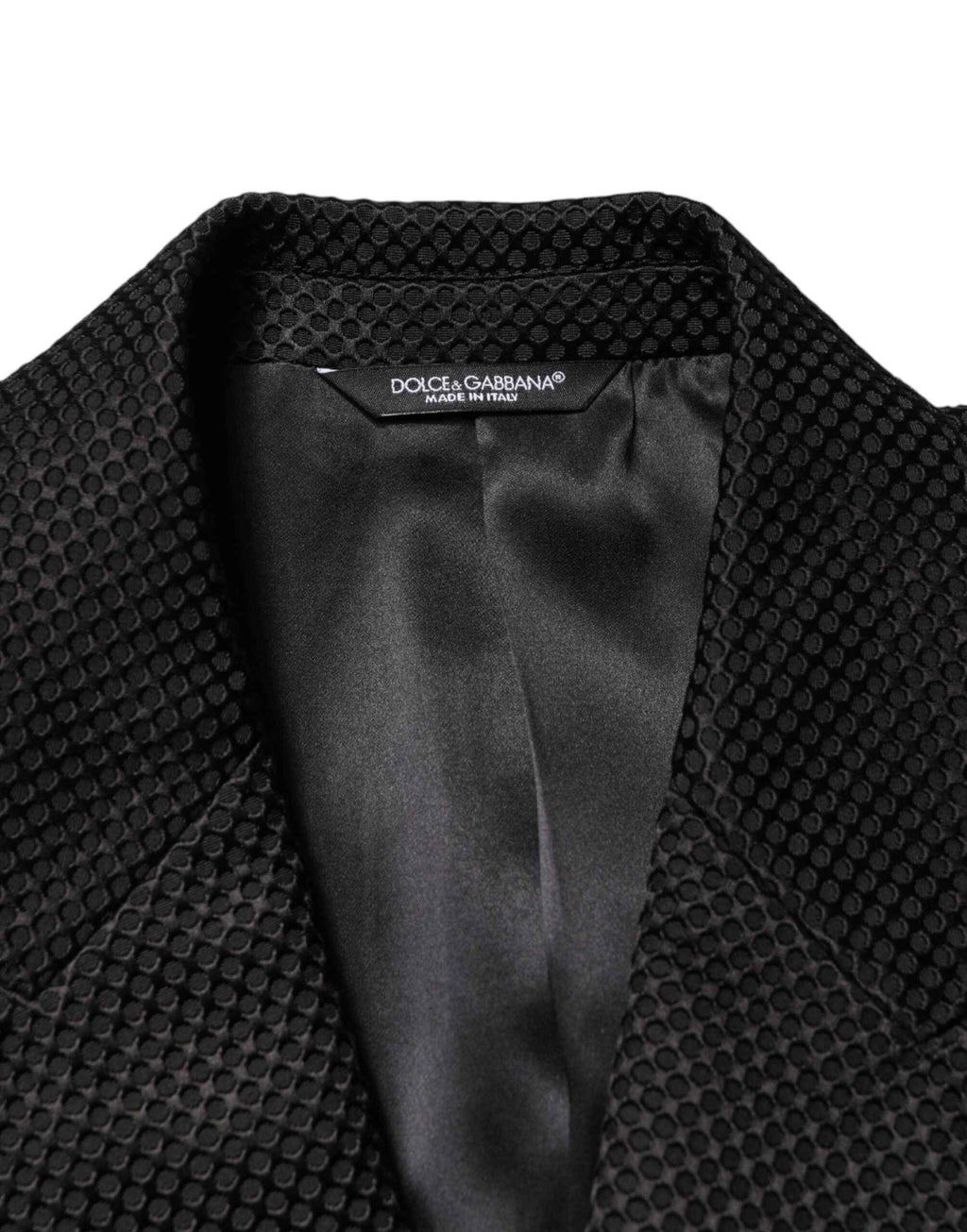 Dolce & Gabbana Black Cotton Double Breasted 2 Button Blazer