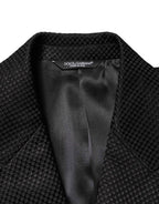 Dolce & Gabbana Black Cotton Double Breasted 2 Button Blazer