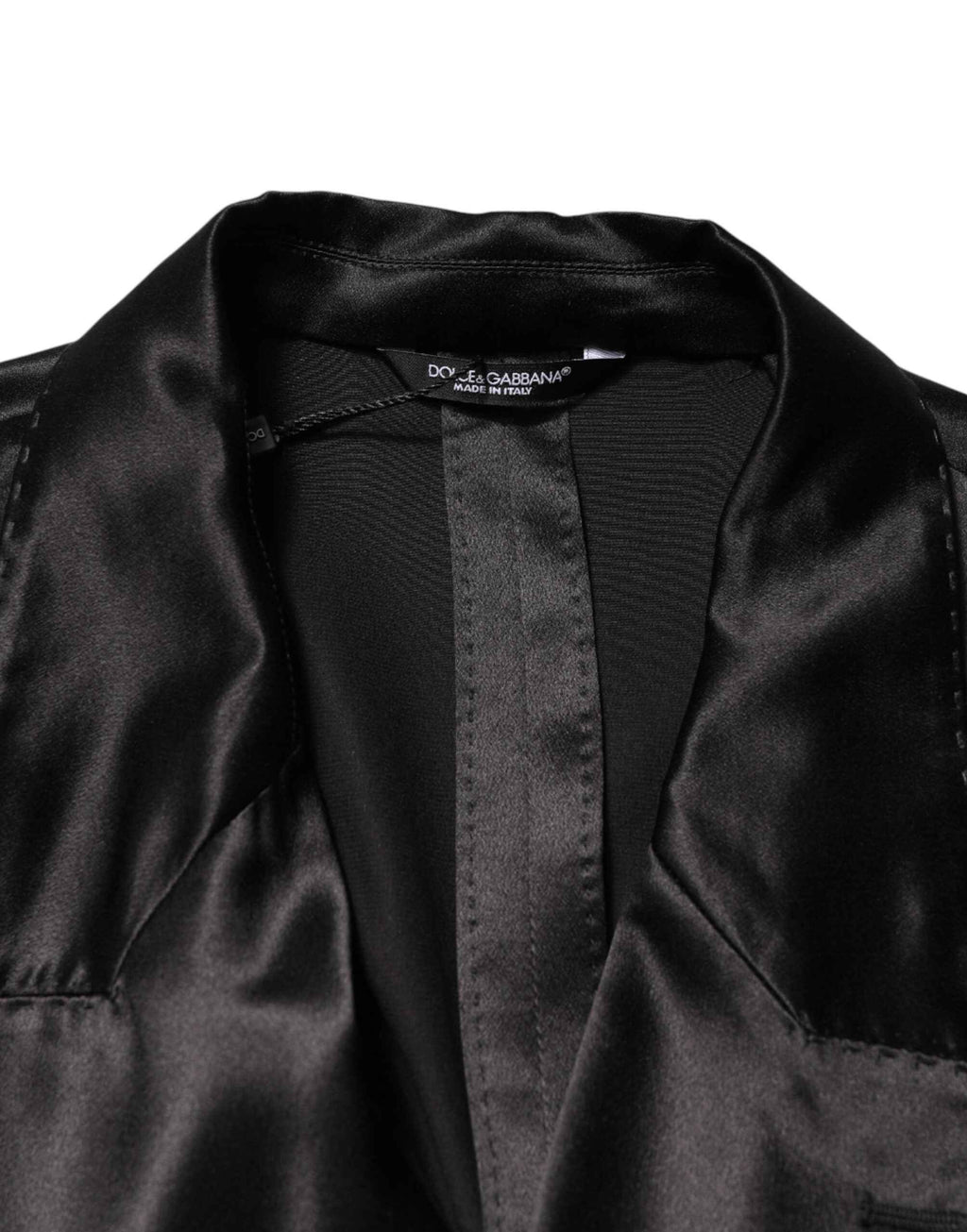Dolce & Gabbana Black Silk Double Breasted 2 Button Blazer