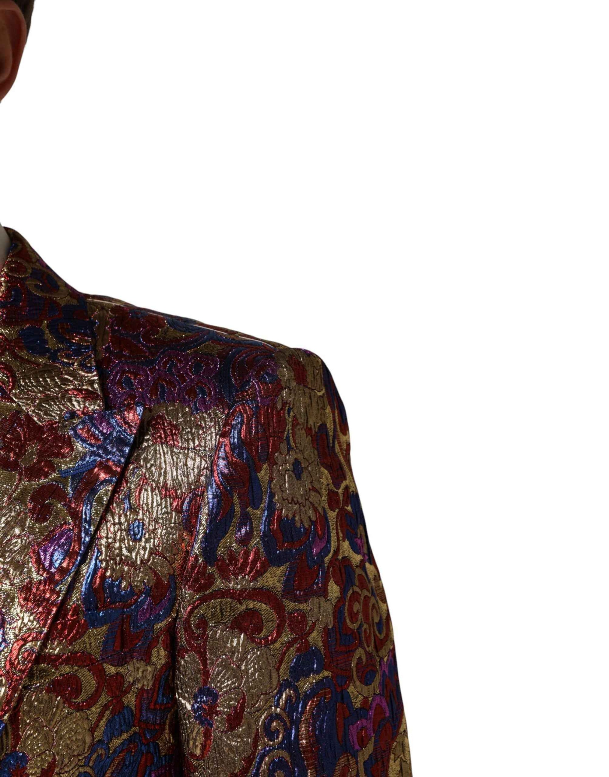 Dolce & Gabbana Multicolor Jacquard Single Breasted Blazer