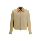 Versace Beige Cotton Full-Length Jacket