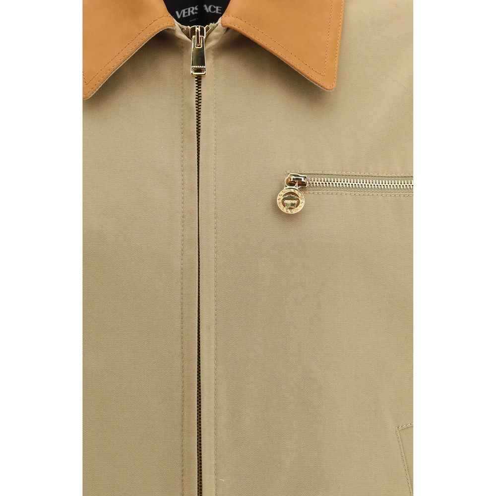 Versace Beige Cotton Full-Length Jacket