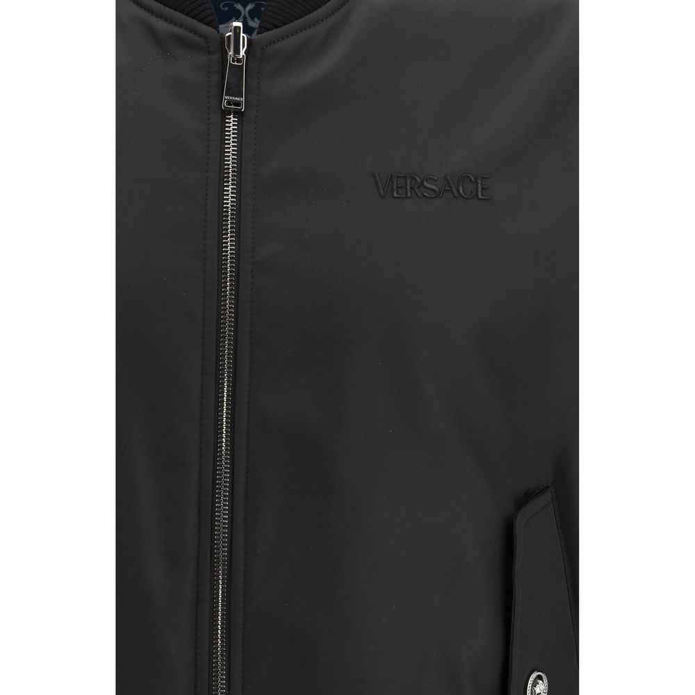 Versace Black Polyamide Bomber