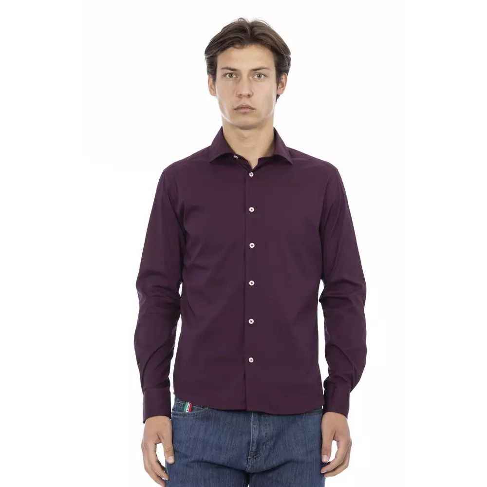 Baldinini Trend Bordeaux Cotton Dress Shirt