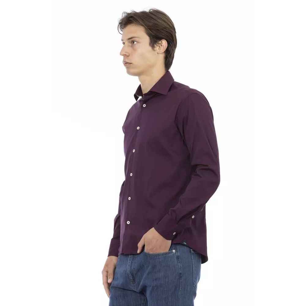 Baldinini Trend Bordeaux Cotton Dress Shirt
