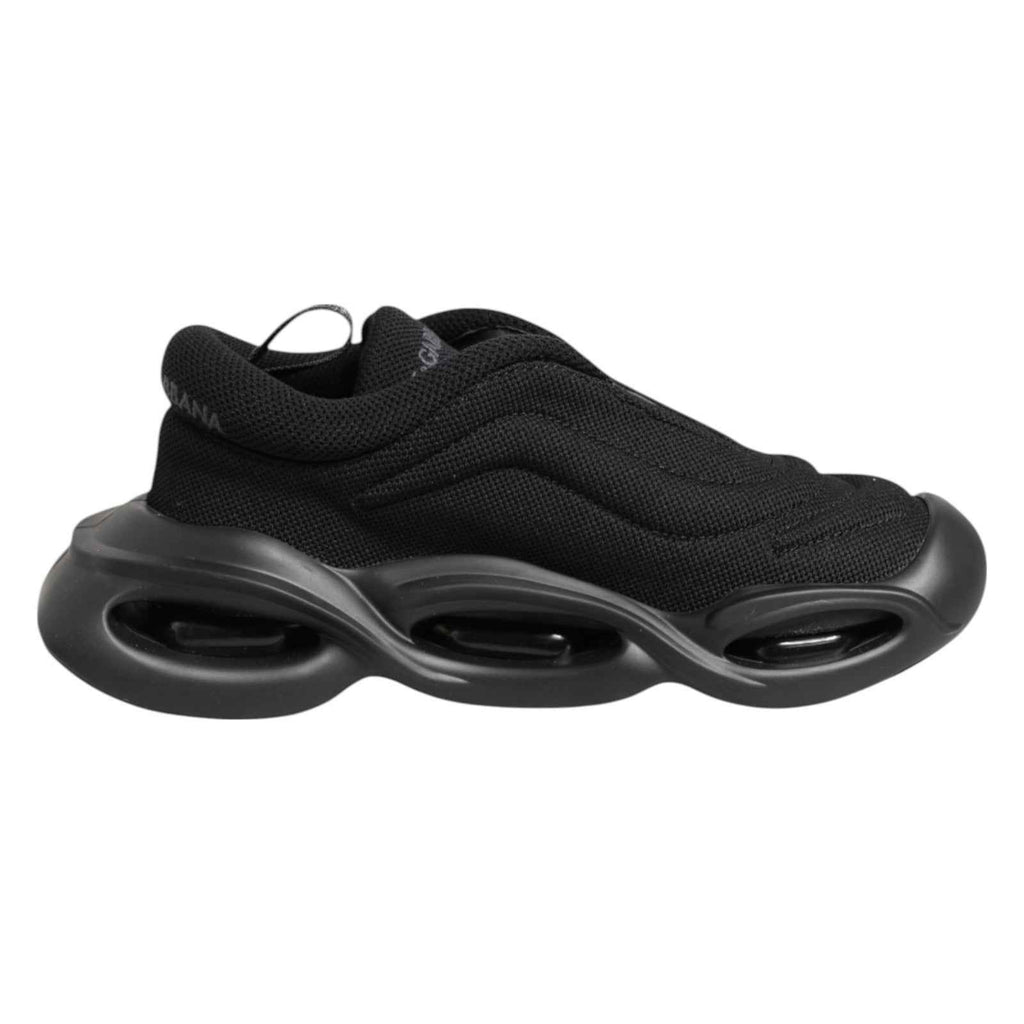 Dolce & Gabbana Black Slip On Low Top Wave Sneakers Shoes