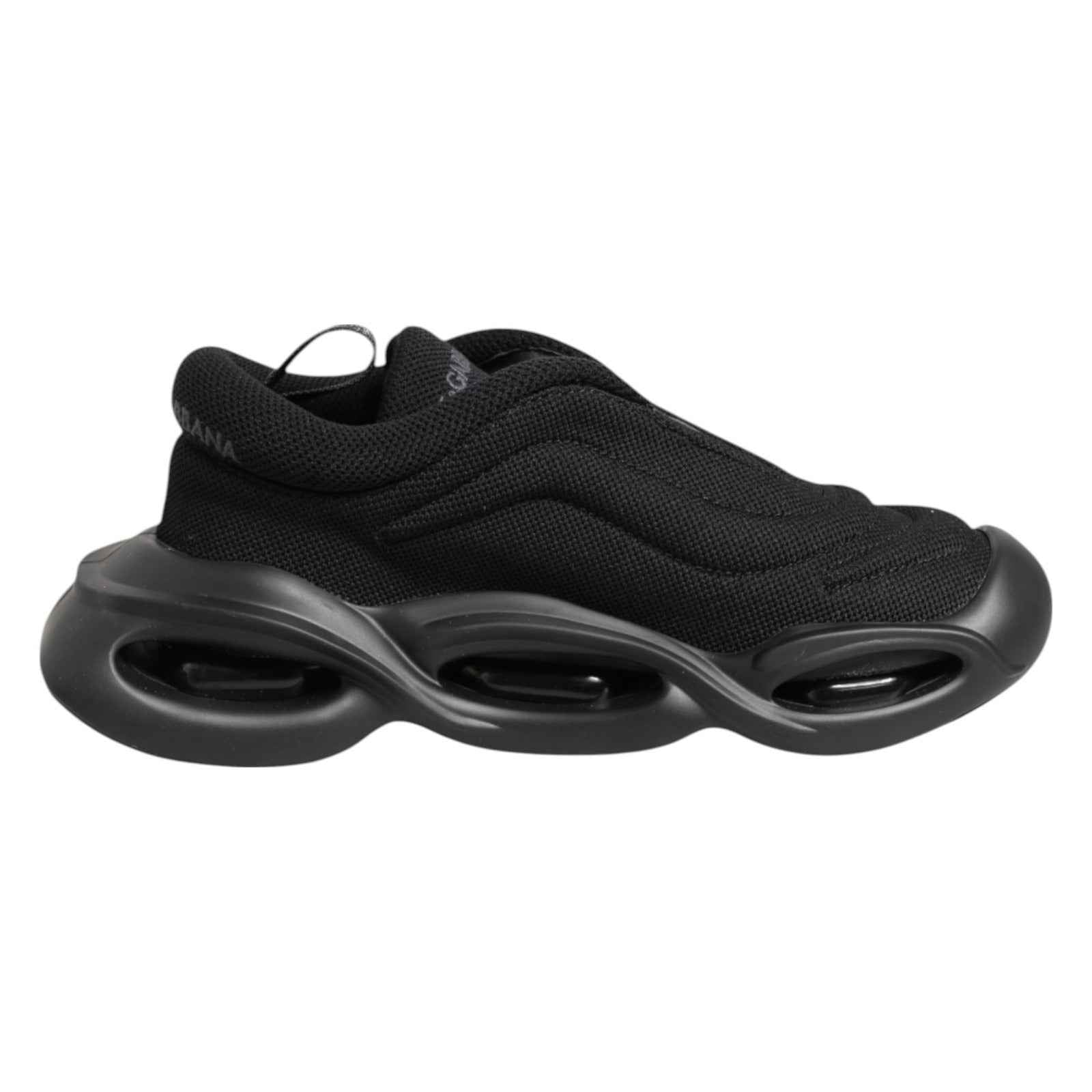 Dolce & Gabbana Black Slip On Low Top Wave Sneakers Shoes