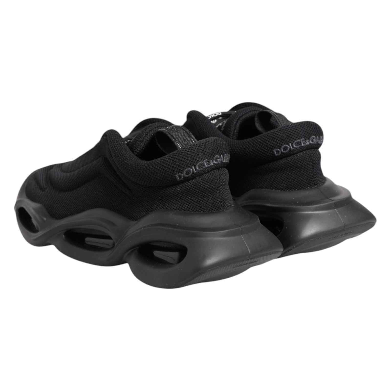 Dolce & Gabbana Black Slip On Low Top Wave Sneakers Shoes