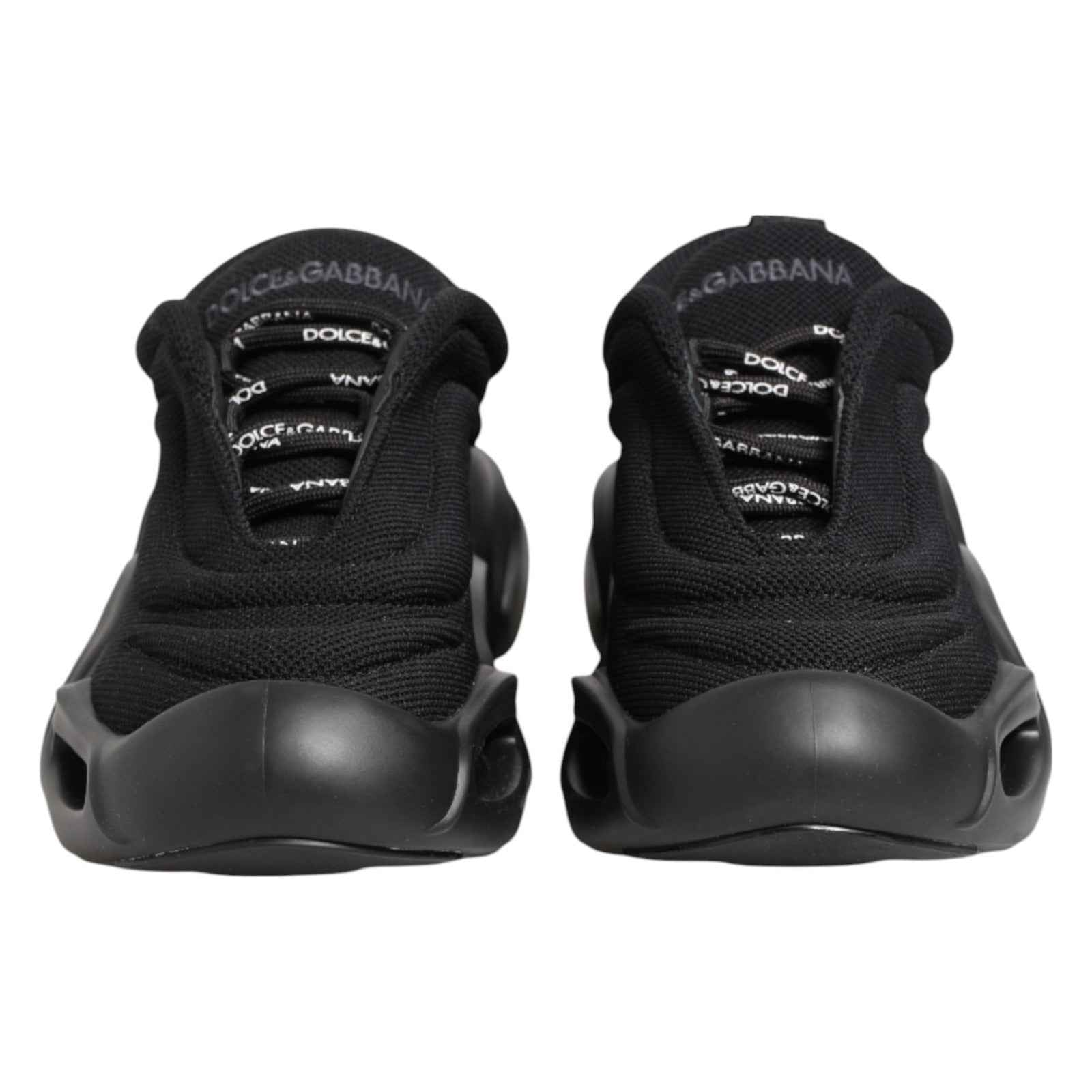 Dolce & Gabbana Black Slip On Low Top Wave Sneakers Shoes