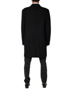 Dolce & Gabbana Black Wool Single Breasted Long Coat Jacket