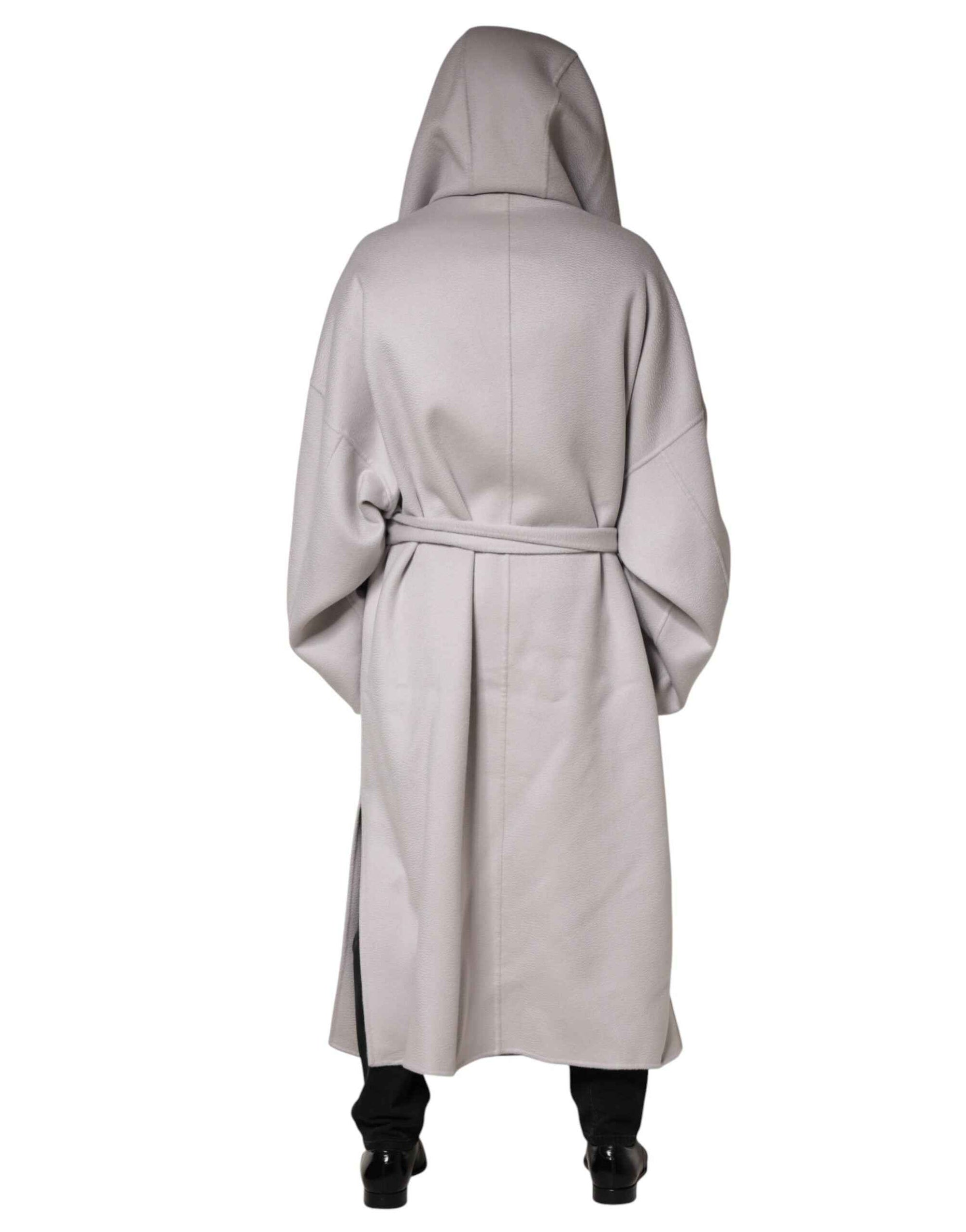 Dolce & Gabbana Off White Belted Long Trench Coat Men Jacket