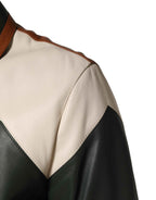Dolce & Gabbana Multicolor Leather Full Zip men Biker Jacket