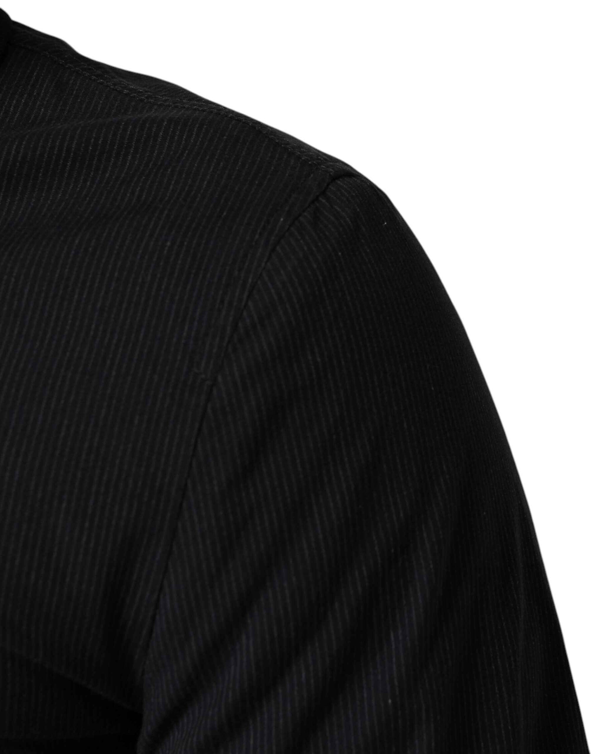 Dolce & Gabbana Dark Blue Cotton Full Zip Bomber Men Jacket