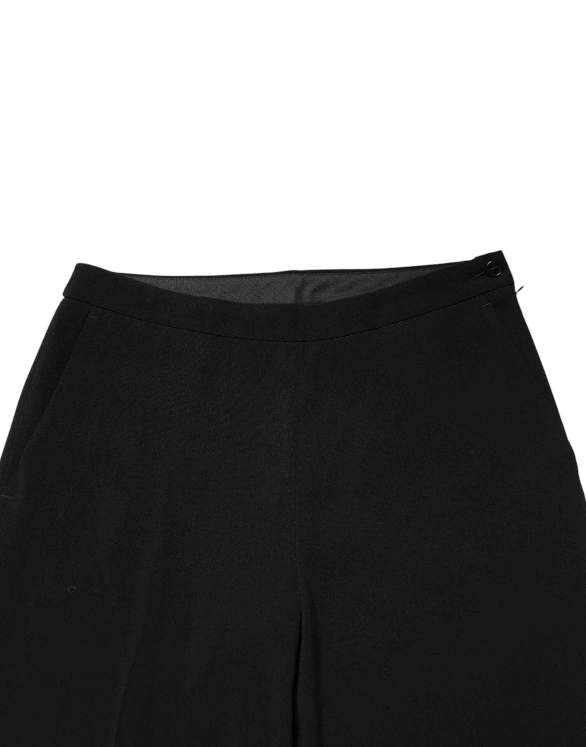 Aspesi Black High Waist Zip Straight Chino Trouser Pants