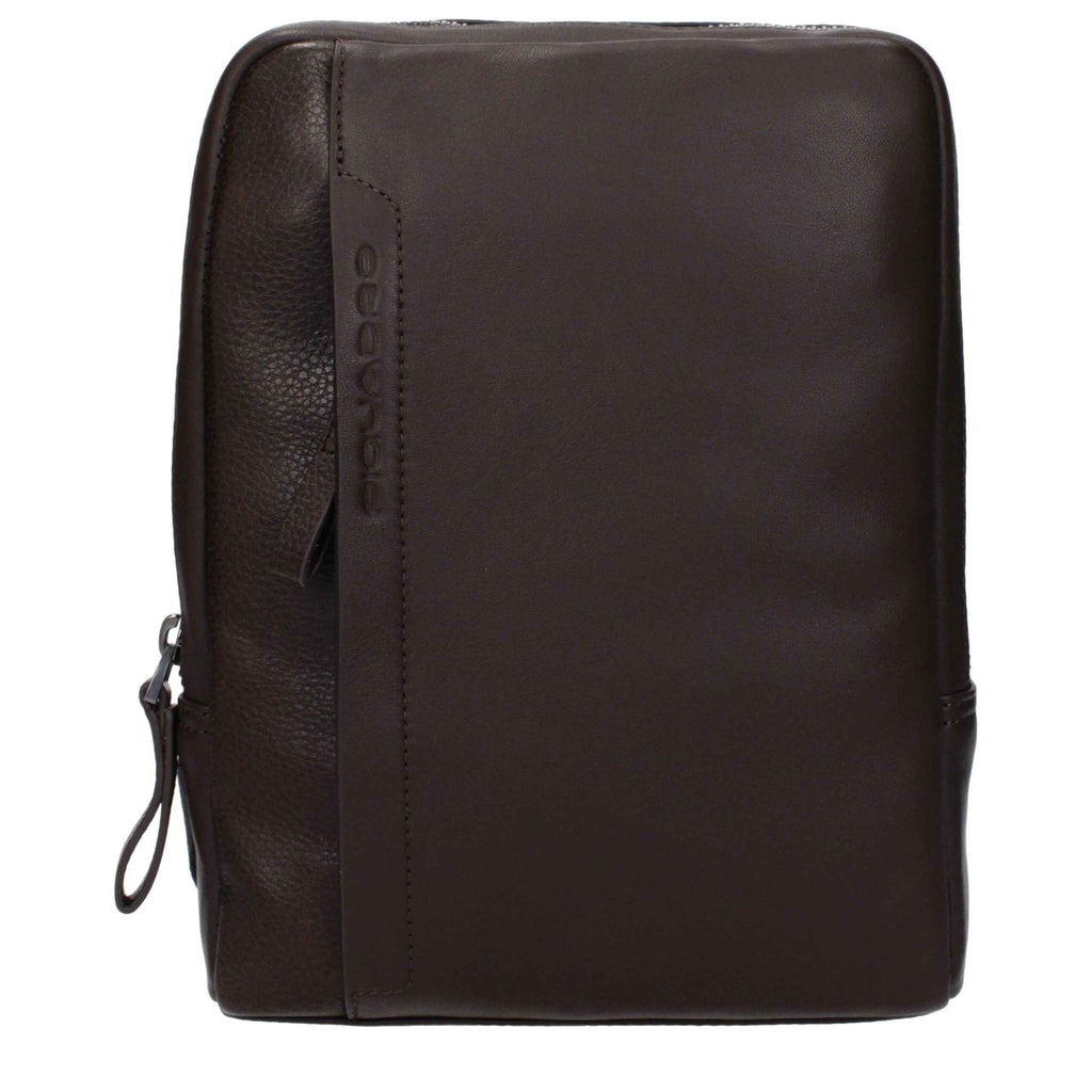 Piquadro Brown Leather Crossbody Bag