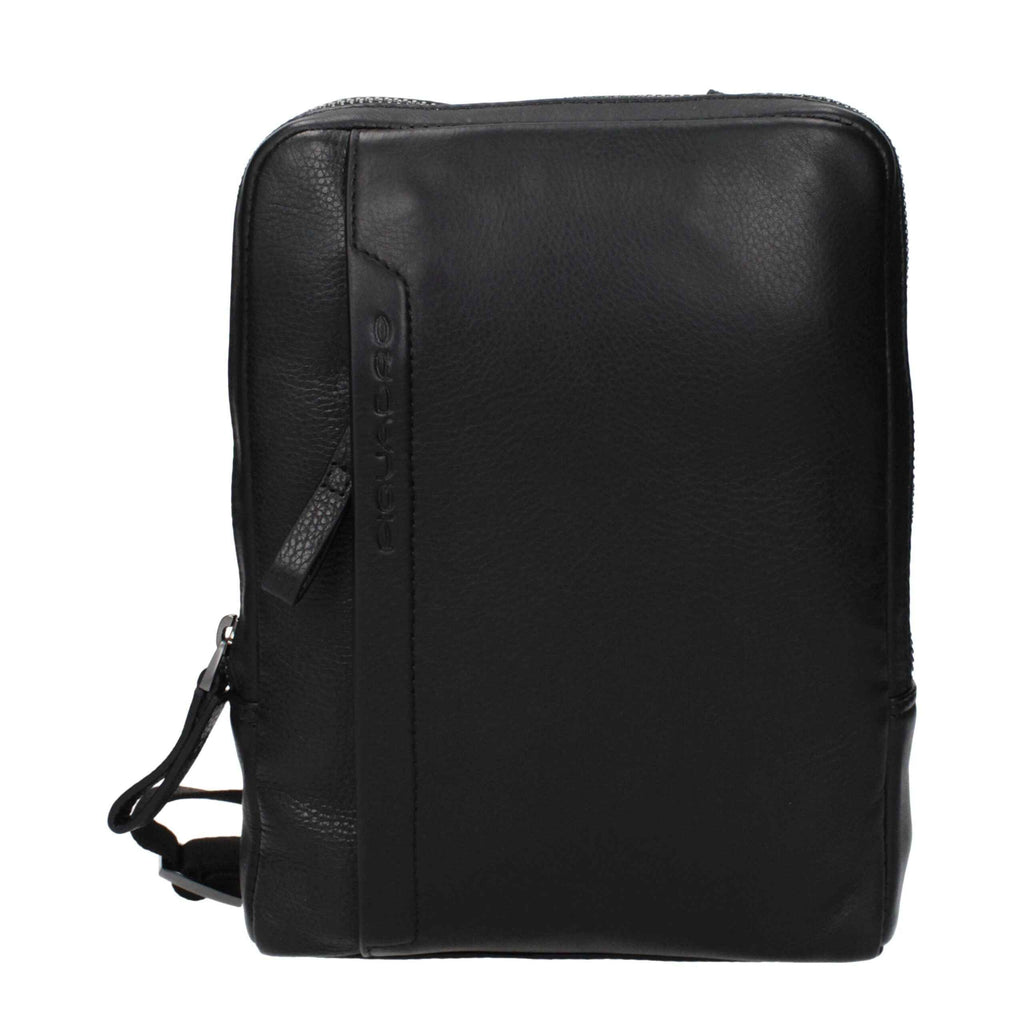 Piquadro Black Leather Crossbody Bag