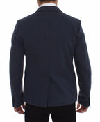 Dolce & Gabbana Blue Cotton Stretch Casual Blazer