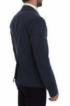 Dolce & Gabbana Blue Cotton Stretch Casual Blazer