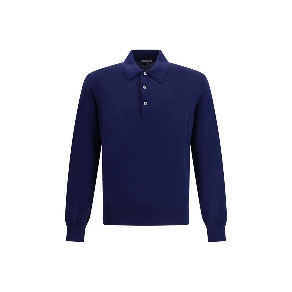 Tom Ford Blue Cotton Polo Shirt