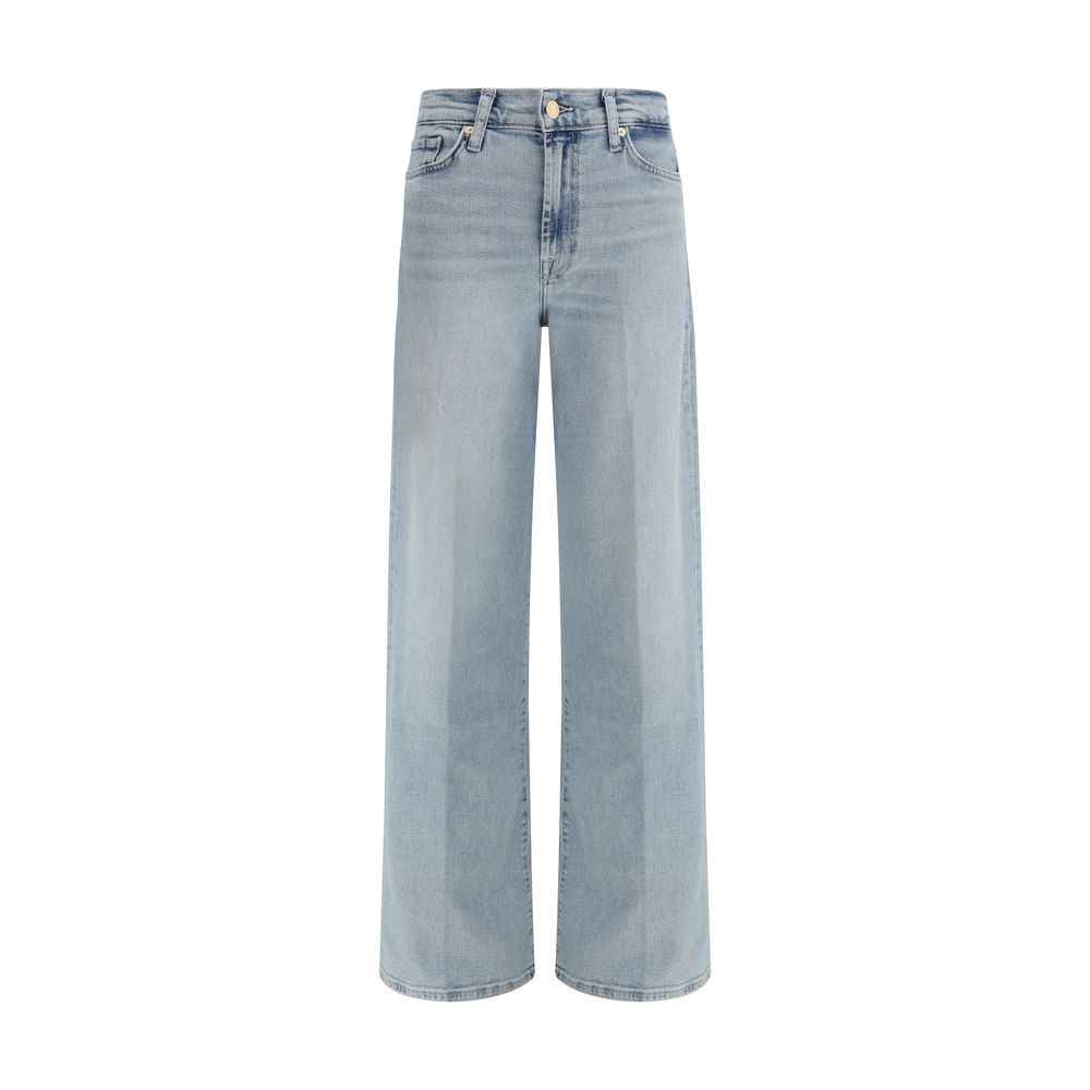 7FOR Light Blue Cotton Relaxed Fit Jeans