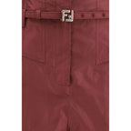 Fendi Bordeaux Silk Casual Pants