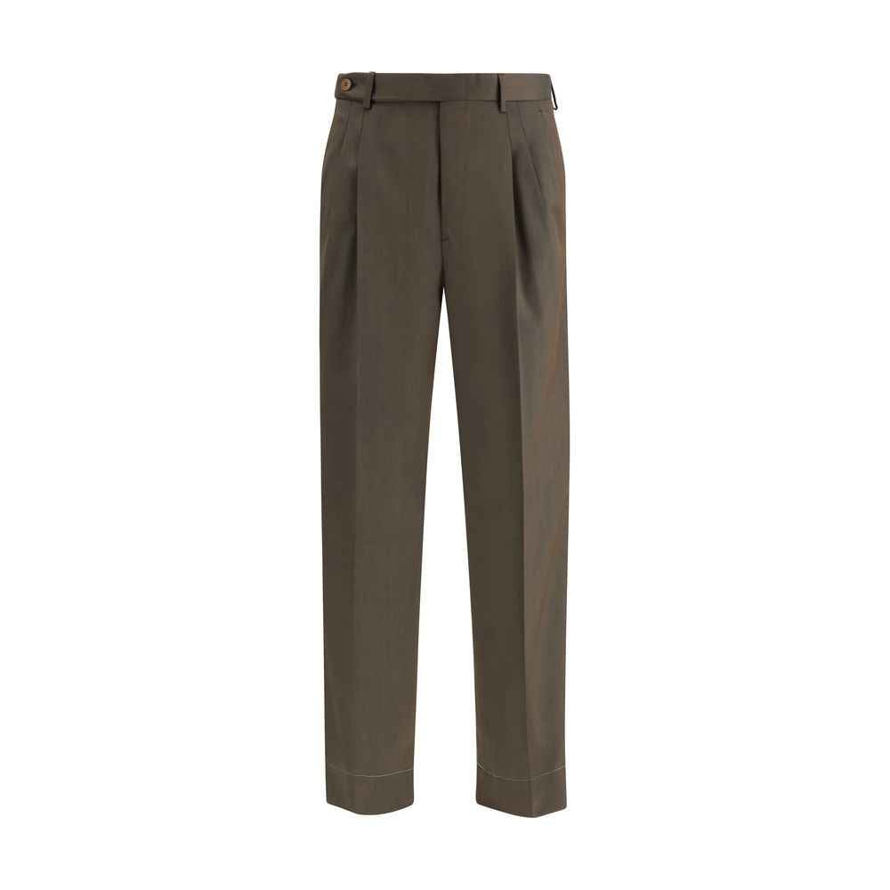 Brioni Bicolor Fleece Wool Casual Pants